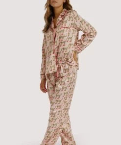 Playful Promises Nightwear Bouffants Recycled Cheeta Satin Trousers