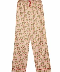 Playful Promises Nightwear Bouffants Recycled Cheeta Satin Trousers