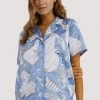 Playful Promises Logan Spector Recycled Blue Statue Satin Shirt