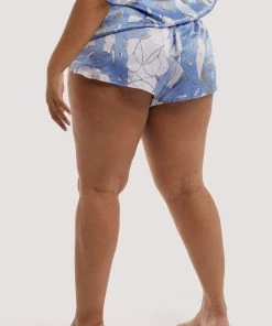 Playful Promises Nightwear Logan Spector Recycled Blue Statues Satin Shorts