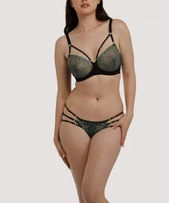 Playful Promises Luxe Bras Dakota Green & Gold Snake Brief