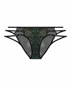 Playful Promises Luxe Bras Dakota Green & Gold Snake Brief