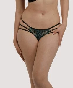 Playful Promises Luxe Bras Dakota Green & Gold Snake Brief