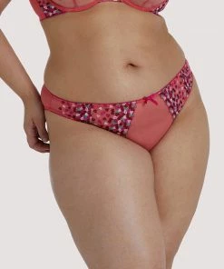 Playful Promises Luxe Bras Cherry Embroidery Coral Brief