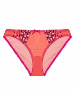 Playful Promises Luxe Bras Cherry Embroidery Coral Brief