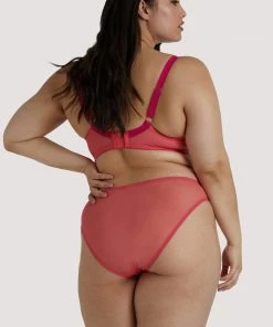 Playful Promises Luxe Bras Cherry Embroidery Coral Brief