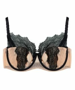 Deja Day Rosalyn Black And Blush Balcony Bra Balconette Bras