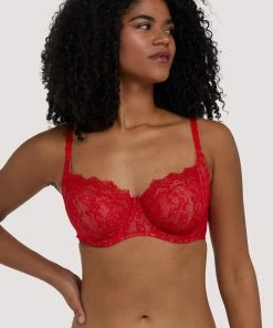 Deja Day Rosalyn Red Balcony Bra Outlet