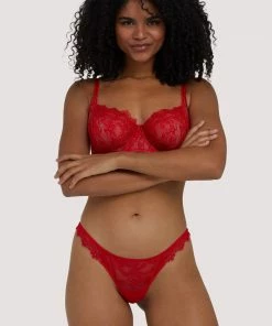 Deja Day Rosalyn Red Lace Thong Outlet
