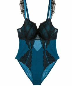 FFFB X Playful Promises Bodies Persephone Teal And Black Wired Lace Body
