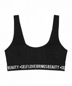 Felicity Hayward X PP Non Wired Bras Self Love Black Crop Top