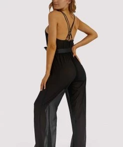 Hustler Belle Black Chiffon & Lace Jumpsuit 21 Hustler Belle Black Chiffon & Lace Jumpsuit