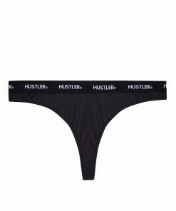 Hustler Branded Black Thong