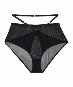 Playful Promises Eddie Black Crossover Wrap High Waist Brief Luxe Bras