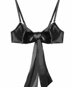 Kiss Me Deadly Yva Black Bow Front Bra Bras