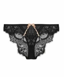 Kiss Me Deadly X Caresse Black Lace Mesh Brief Retro Bras