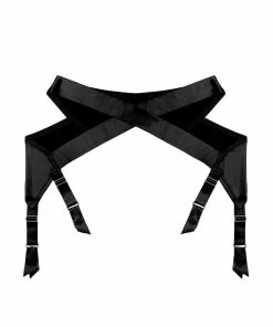 Kiss Me Deadly Suspenders Kestosque Black Suspender / Garters