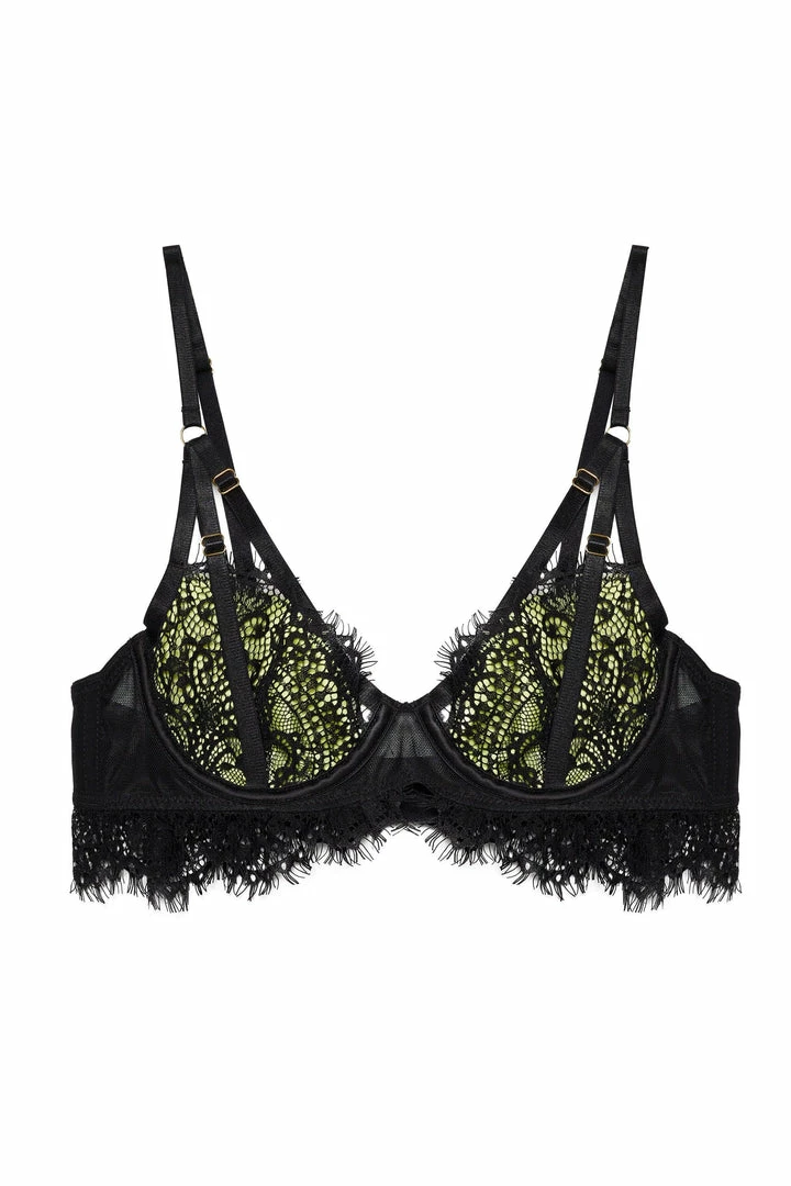 Wolf & Whistle Nora Lime Net And Black Embroidery Bra 10 Wolf & Whistle Nora Lime Net And Black Embroidery Bra