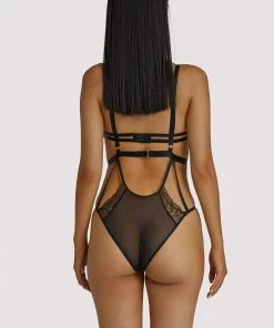 Wolf & Whistle Teigan Black Lace Up Strappy Body Bodies