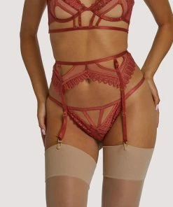 Wolf & Whistle Suspenders Ellie Rust Cut Out Suspender