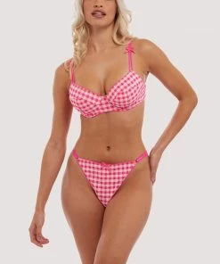 Squish Squish X Playful Promises Daisy Pink Gingham Thong