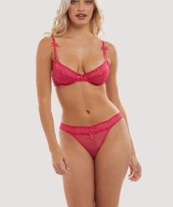 Squish Jordan Hot Pink Cherry Plunge Bra