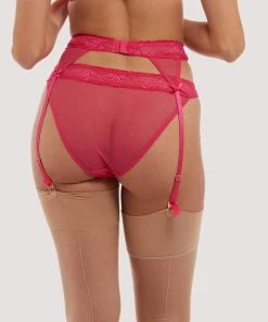 Squish Suspenders Jordan Hot Pink Cherry Suspender Belt