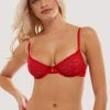 Squish Leomie Red Cherry Plunge Bra Plunge Bras
