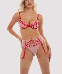 Squish Charli Pink Embroidered Balcony Bra 16 Squish Charli Pink Embroidered Balcony Bra