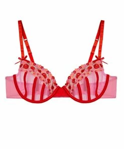Squish Charli Pink Embroidered Balcony Bra 19 Squish Charli Pink Embroidered Balcony Bra