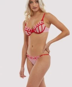 Squish Charli Pink Embroidered Balcony Bra 15 Squish Charli Pink Embroidered Balcony Bra