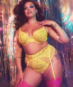 Playful Promises Audre Yellow Suspender Suspenders