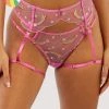 Playful Promises Coccinelle Rainbow Shooting Star Pride Embroidery Suspender Belt