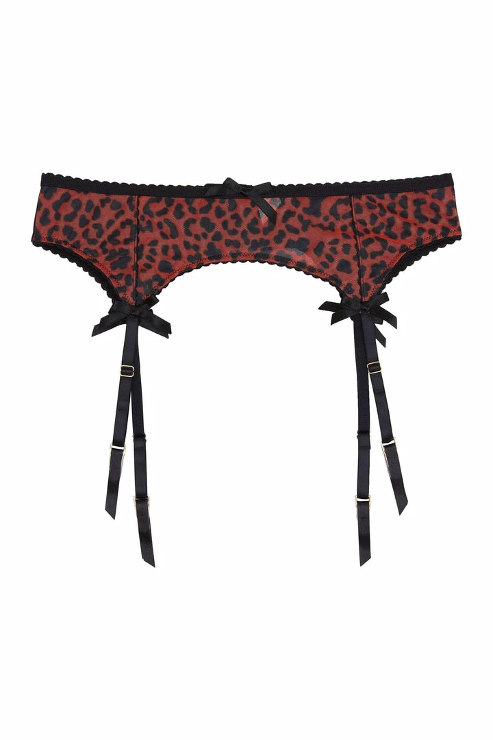 Playful Promises Josie Leopard Mesh Picot Suspender Belt Core Suspenders 14 Playful Promises Josie Leopard Mesh Picot Suspender Belt Core Suspenders