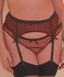 Playful Promises Josie Leopard Mesh Picot Suspender Belt Core Suspenders 21 Playful Promises Josie Leopard Mesh Picot Suspender Belt Core Suspenders