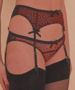 Playful Promises Josie Leopard Mesh Picot Suspender Belt Core Suspenders 16 Playful Promises Josie Leopard Mesh Picot Suspender Belt Core Suspenders
