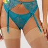 Playful Promises Marsha Teal Embroidery And Rings Suspender