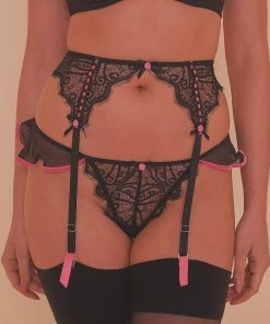 Playful Promises Suspenders Monica Ribbon Slot Suspender Belt