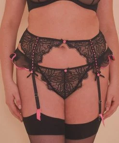 Playful Promises Suspenders Monica Ribbon Slot Suspender Belt