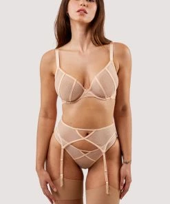 Playful Promises Nola Toffee Diamante Studded Suspender Suspenders