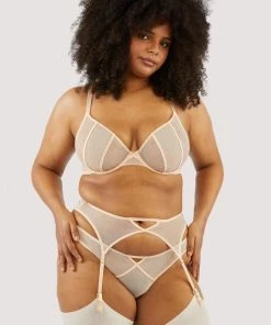 Playful Promises Nola Toffee Diamante Studded Suspender Suspenders