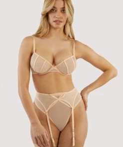 Playful Promises Nola Toffee Diamante Studded Suspender Suspenders