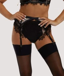 Playful Promises Anaise Black Suspender Belt