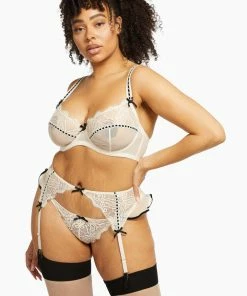 Playful Promises Monica Peach Ribbon Slot Suspender