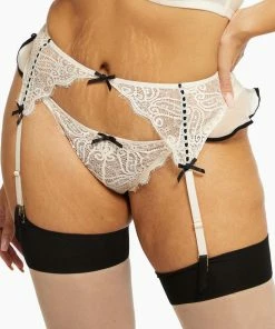 Playful Promises Monica Peach Ribbon Slot Suspender