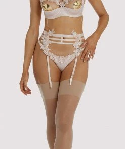 Playful Promises Suspenders Virginia Peach Guipure Suspender