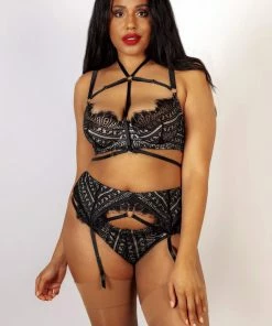Playful Promises Sky Pearl Lace Harness Curve Suspender Belt 11 Playful Promises Sky Pearl Lace Harness Curve Suspender Belt