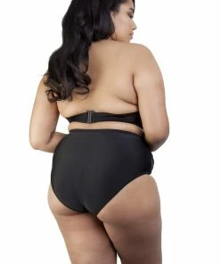 Playful Promises Hunter McGrady Plus Size/Curve Black Mesh Insert Bikini Top