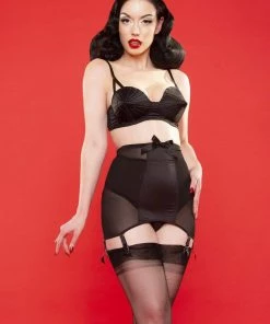 Bettie Page Lingerie Bettie Page Satin Girdle Retro Bras