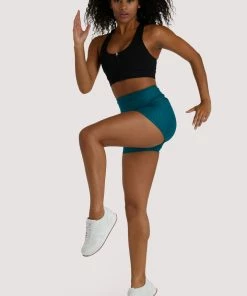 Wolf & Whistle Teal Wet Look Shorts Activewear